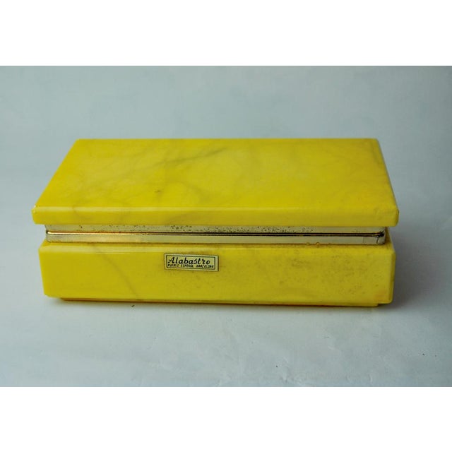 Goldenrod Yellow Alabaster Box, Spain, 1970s For Sale - Image 8 of 8