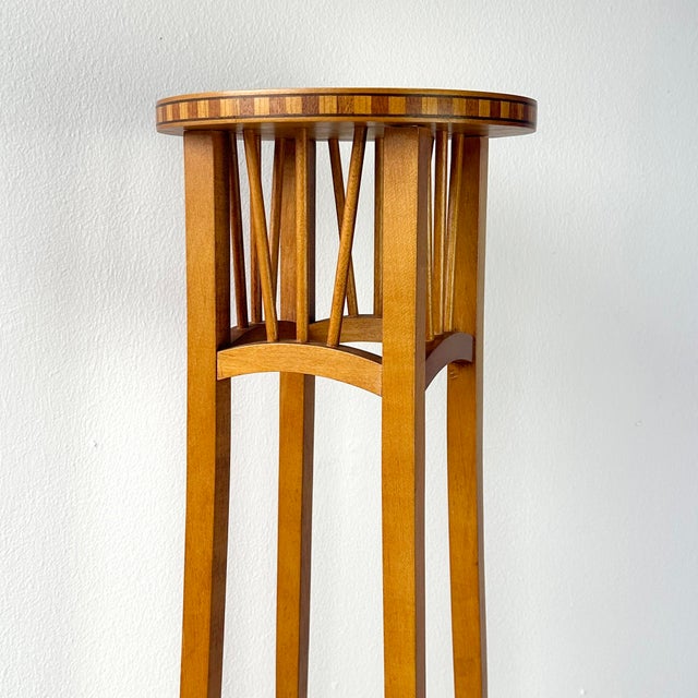 Early 20th Century Arts and Craft Inlay Pedestal For Sale - Image 4 of 11