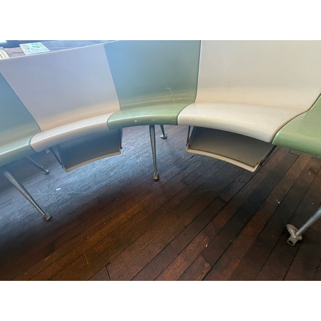These authentic Brunswick bowling alley seating units feature the iconic mid‑century curved modular design used in classic...