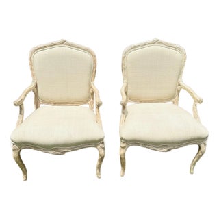 Vintage Faux Bois Armchairs, a Pair For Sale