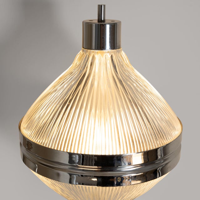 Metal Nickel-Plated Brass and Printed Glass Sconce, 1960 For Sale - Image 7 of 9