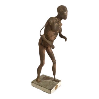 Vintage Rustic Terracotta Studio Study Sculpture of a Standing Male Figure, 9" H For Sale