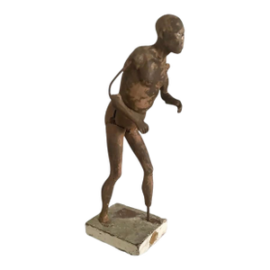 Vintage Rustic Terracotta Studio Study Sculpture of a Standing Male Figure, 9" H