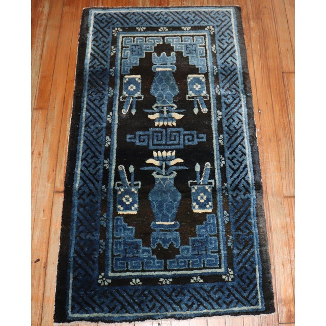 Early 20th Century Blue Chinese Batou Rug rug no.j3475 For Sale - Image 5 of 7