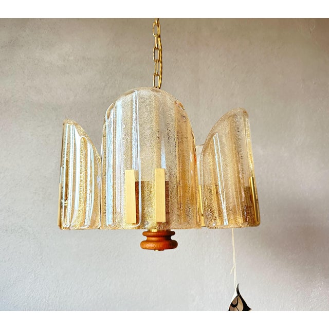 Mid-Century Modern Vintage Murano Amber Pendant Light, 1970s For Sale - Image 3 of 14