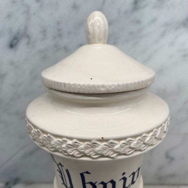 Ceramic Antique Italian Apothecary Jar Venetian Porcelain Urn Large For Sale - Image 7 of 11