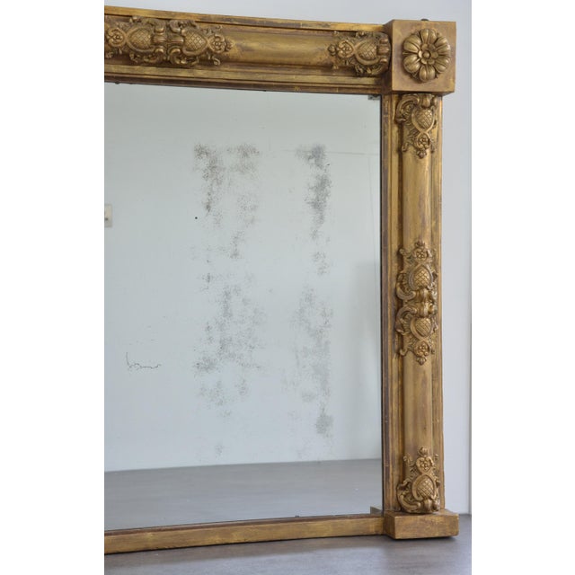 Regency Gilded Overmantel Mirror with Lightly Foxed Glass For Sale - Image 14 of 17