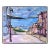 Old Town on the Bay in Baja Mexico Original Oil Painting on Linen by Palavicini For Sale