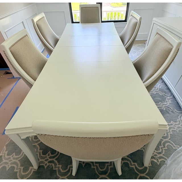 Thomasville Expandable Dining Table and 6 Chairs From Thomasville For Sale - Image 4 of 16