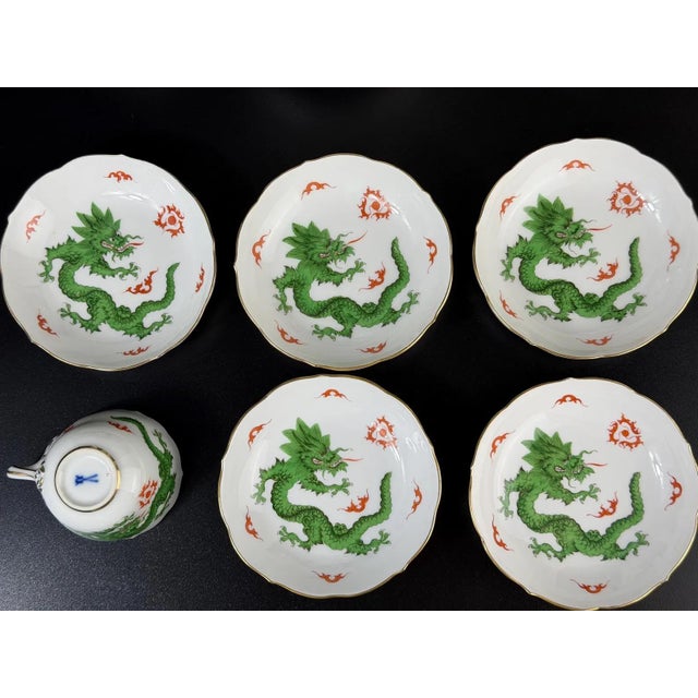 Vintage Ming Dragon Tea Set from Meissen, 1920s, Set of 13 For Sale - Image 9 of 18