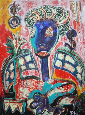 Sax Berlin "Dollar Angel" Contemporary Expressionist Street Art. 2018