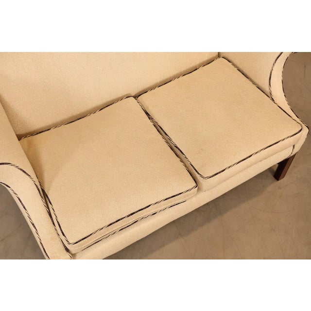 Ethan Allen Vintage Chippendale Style Upholstered Loveseat For Sale - Image 14 of 18