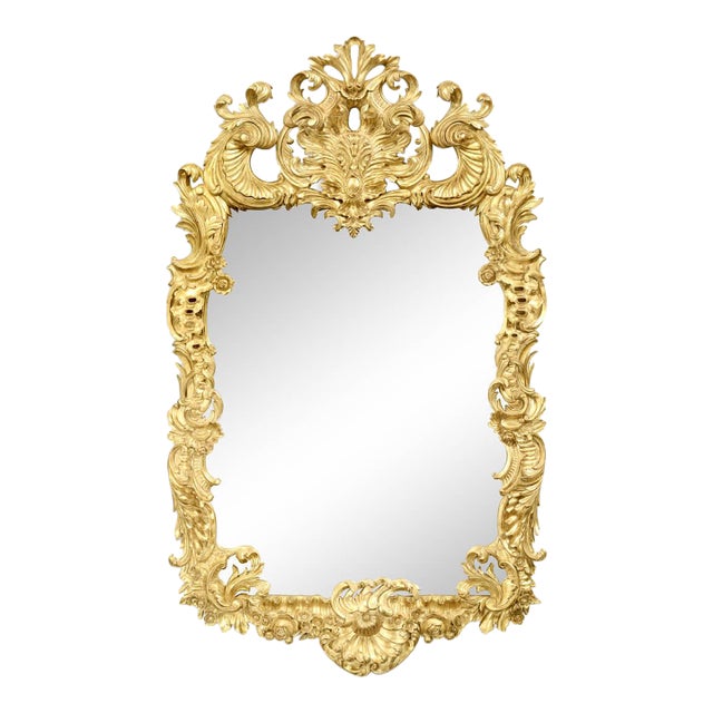 Rococo Carved Giltwood Mirror For Sale