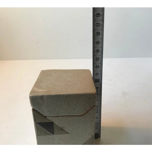 Danish Geometric Stoneware Trinket Box by Sten Børsting, 1990s For Sale - Image 6 of 7
