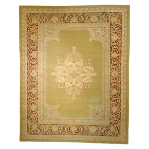19th-Century Green and Purple Red Amritsar Rug, 1890s