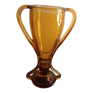 1920 Fostoria Amber Glass Tut Vase.