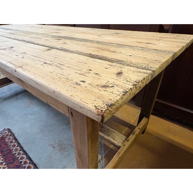 Rustic Antique Rustic Farmhouse Table in Oak For Sale - Image 3 of 10