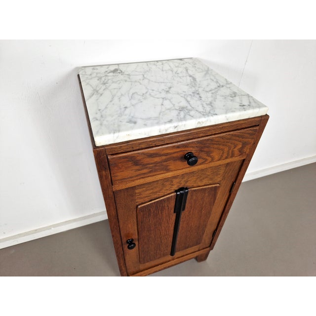 Vintage Art Deco Nightstand with Marble Top, 1930s For Sale - Image 10 of 12