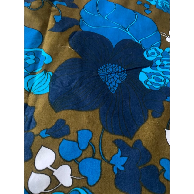 1970s 1970s Graphic Vintage Scandinavian Textile in Navy, Green, and Blue For Sale - Image 5 of 6