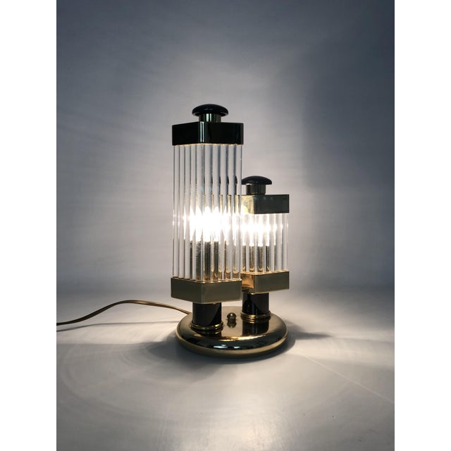 Bakalowits & Söhne Regency style table lamp in brass and crystal tubes. 80 years Very beautiful Bakalowits & Söhne Regency...