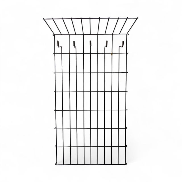 Black Minimalist Wall Coat Rack in Black Metal with Hooks by Karl Fichtel Coat Rack, 1950s-1960s For Sale - Image 8 of 8