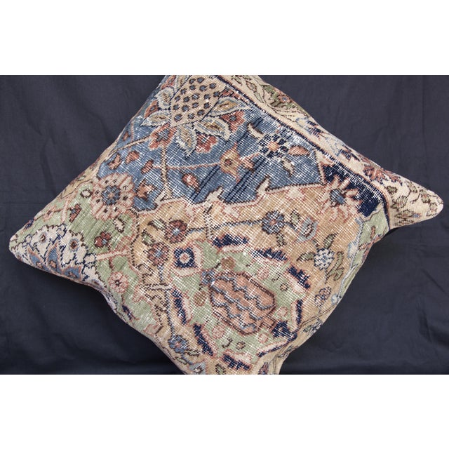 Handwoven Floral Multi Color Rug Pillow Cover -20'' X 20'' For Sale - Image 9 of 14
