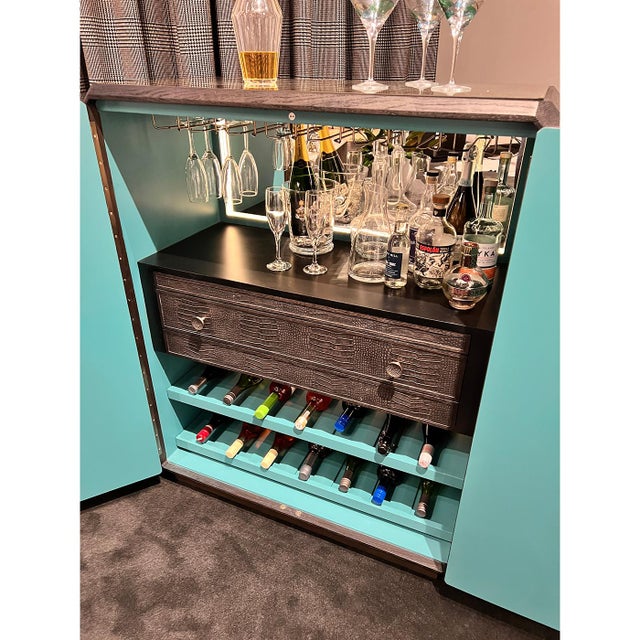 Wood Black Art Deco Bar Cabinet For Sale - Image 7 of 11