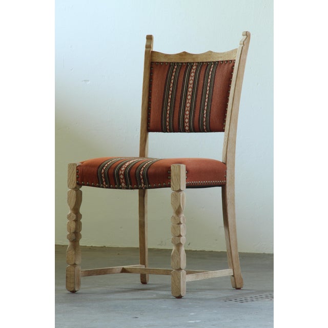 Wood Vintage Scandinavian Oak Dining Chairs with Upholstery, 1970s, Set of 4 For Sale - Image 7 of 18