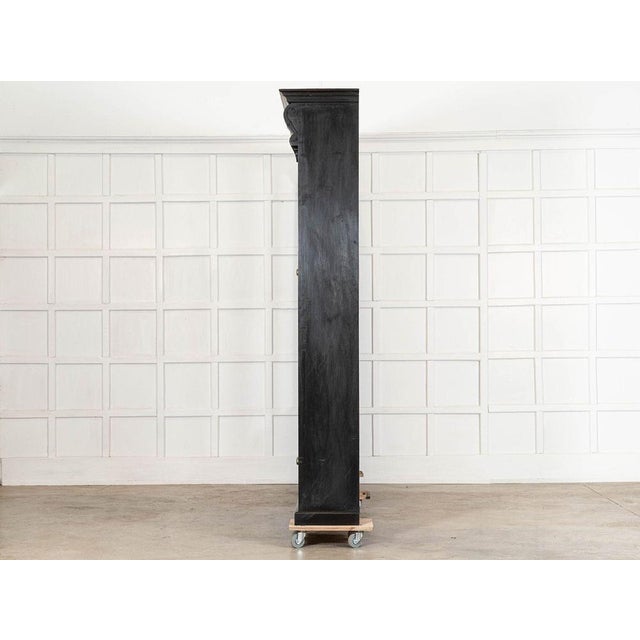 Black English Ebonised Mahogany Glazed Bookcase, 1940 For Sale - Image 8 of 17