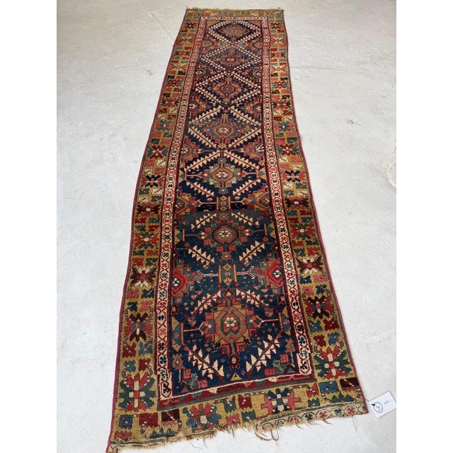 1920s Northwest Persian Runner Exotic Camel Border Rug 3 x 10.2 For Sale In Milwaukee - Image 6 of 13