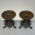 Metal Pair of Renaissance Revival Bronze Rose Bowl ~ Pillar Candle Stands For Sale - Image 7 of 18