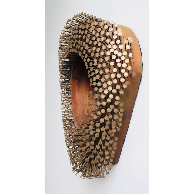 Antique Folk Art Mirror With Nails For Sale - Image 6 of 8