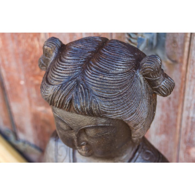 19th Century Hand Carved Black Stone Imperial Statue For Sale In Los Angeles - Image 6 of 13