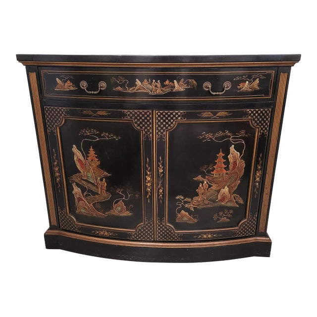 1940s Mid Century Chinoiserie Cabinet For Sale