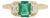 VRJewels 14k Yellow Gold 1ct Natural Zambian Emerald & Diamond Three-Stone Ring Size 5 For Sale