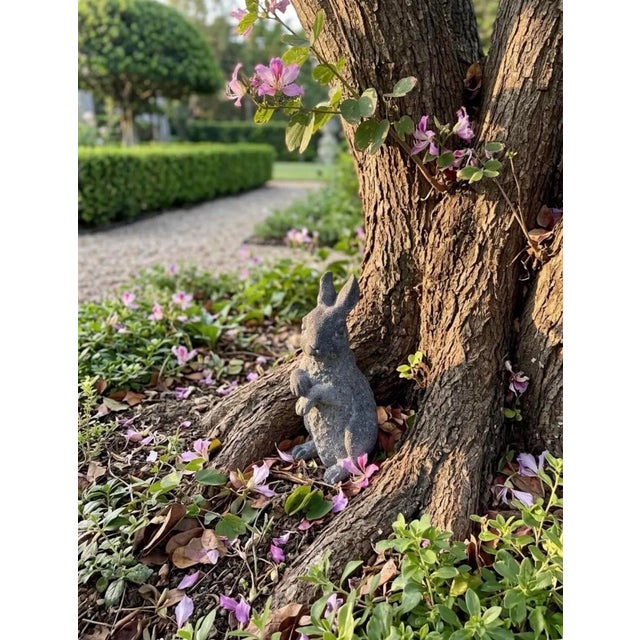 Vintage-Style Cast Garden Rabbit Statue For Sale In West Palm - Image 6 of 10