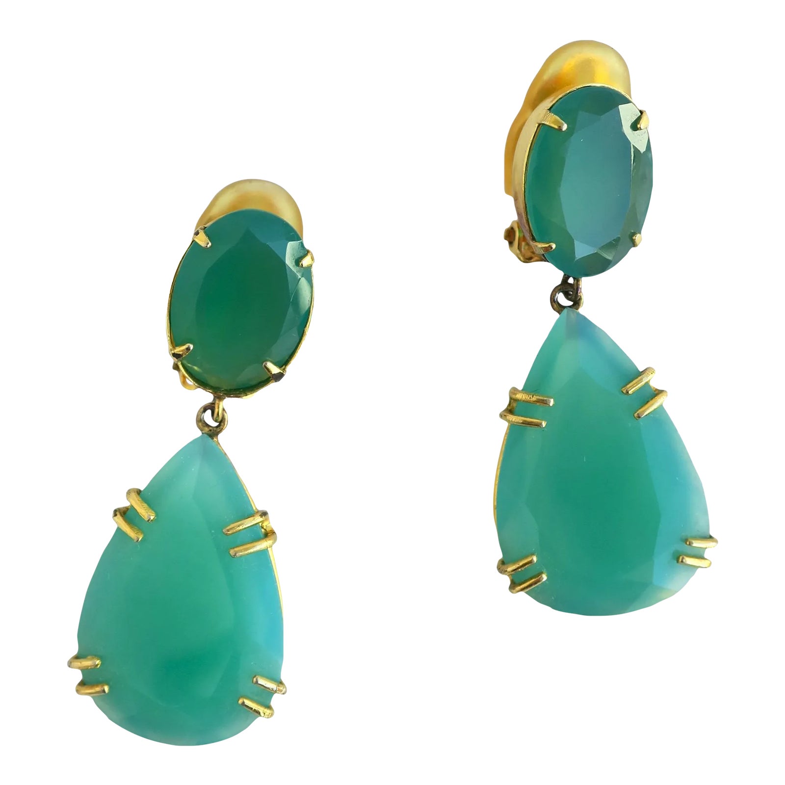 Chrysoprase drop earrings clearance