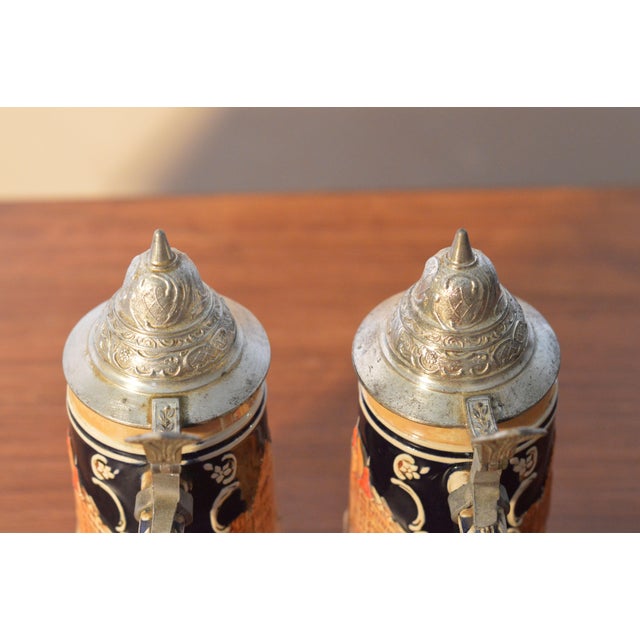 Glazed Stoneware Beer Mugs, 1930s, Set of 2 For Sale - Image 6 of 12