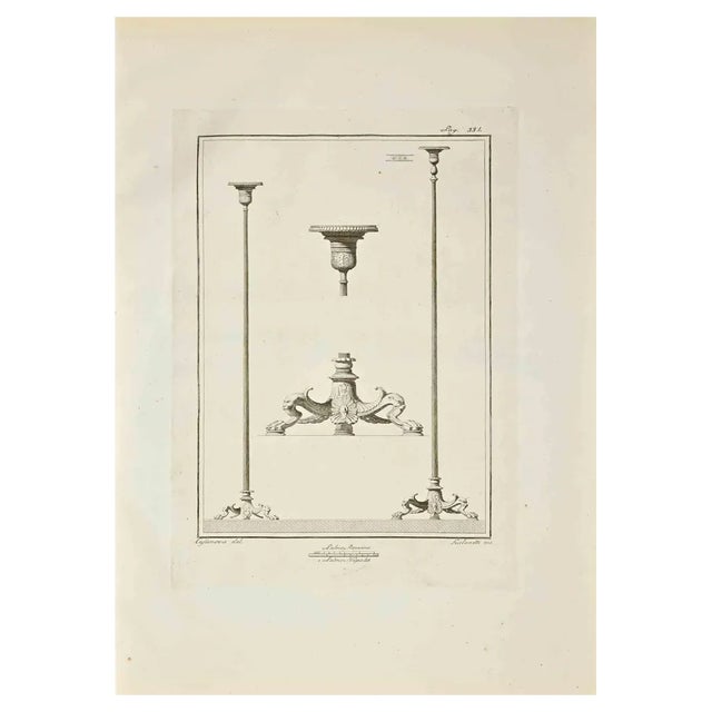 Giacomo Casanova, Ancient Roman Decorations, Etching, 18th Century For Sale