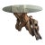 1980s Vintage Burl Wood Root Table With Glass Top For Sale
