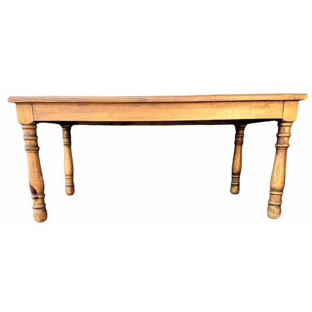 Vintage Rustic Mexican Dining Table With Talavera Tile Top Mid 20th