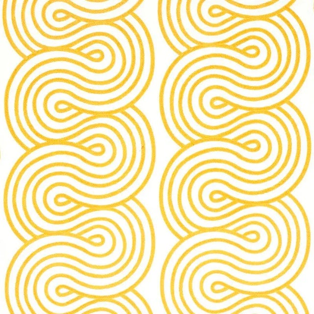 Schumacher Giraldi Embroidery Fabric in Gold For Sale