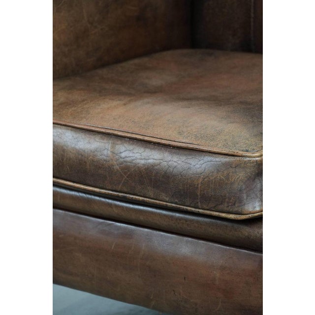Vintage Sheepskin Club Armchair For Sale - Image 12 of 18