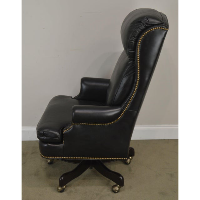 Hancock & Moore Black Leather Executive Office Desk Chair Chairish