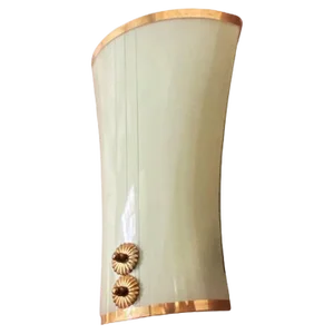 Mid-Century Modern Italian Curved Glass and Brass Wall Lamp, 1950s