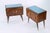 Vintage Italian Night Tables in Wood and Art Glass, 1950s, Set of 2 For Sale - Image 3 of 9