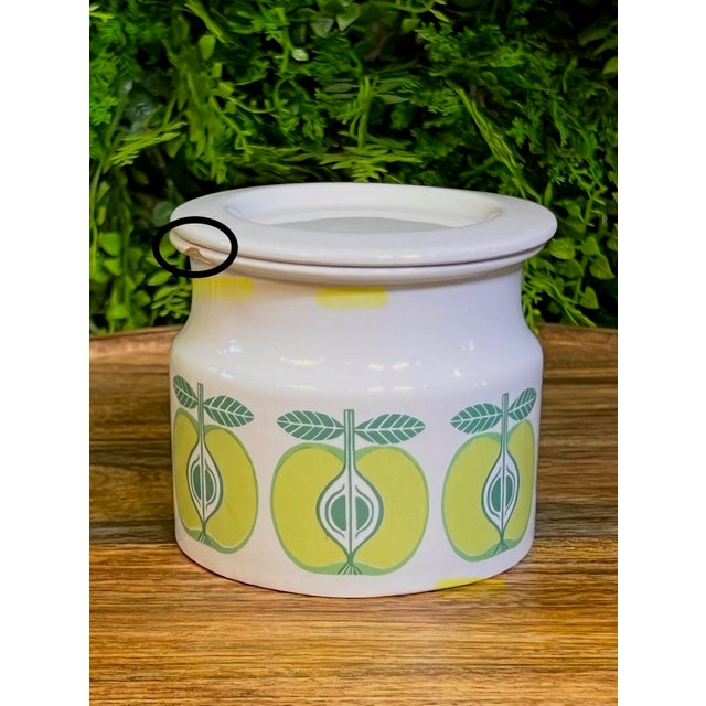 Mid 20th Century Vintage Arabia Pomona Jar With Green Apples For Sale - Image 5 of 5