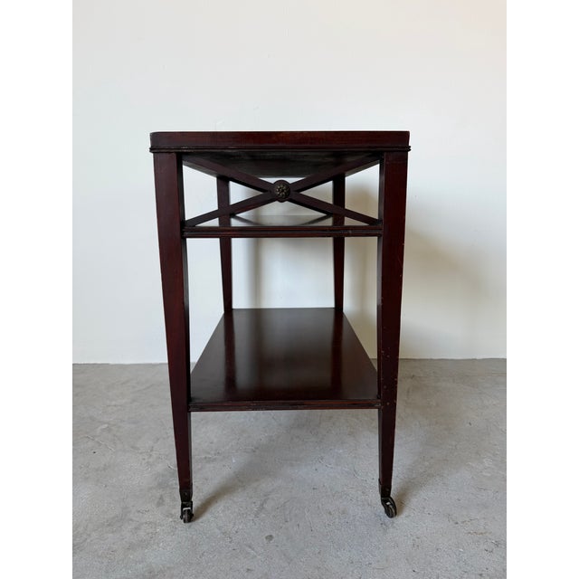 Brown 1960s French Hollywood Regency Three-Tier Mahogany Side Table For Sale - Image 8 of 12
