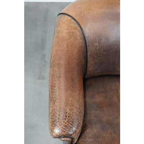 Animal Skin Vintage Club Chairs in Sheepskin Leather, Set of 2 For Sale - Image 7 of 14