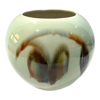 Vintage Porcelain Mid-Century Modern Vontury Studio Ball Vase For Sale